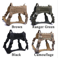 Thumbnail for Nylon Tactical Dog Harness with Handle & Bungee Leash for Large Dogs
