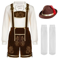 Thumbnail for Spooktacular Creations Men’s German Bavarian Oktoberfest Costume Set, Beer Costume Hat for Adults Halloween and Beer Festival Dark Brown X-Large