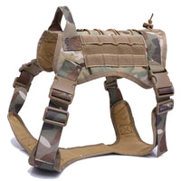 Thumbnail for Nylon Tactical Dog Harness with Handle & Bungee Leash for Large Dogs