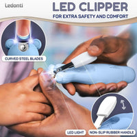 Thumbnail for Baby Nail Trimmer Blue Electric USB Rechargeable Nail Clippers with Led Light