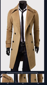 Thumbnail for Men's Long Trench Coat
