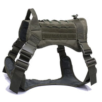 Thumbnail for Nylon Tactical Dog Harness with Handle & Bungee Leash for Large Dogs