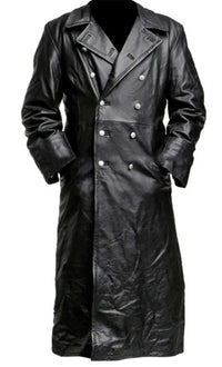 Thumbnail for Black Leather Trench Coat