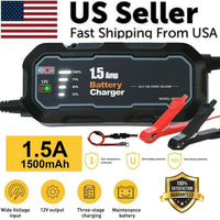 Thumbnail for 1500mAh Automatic Smart Battery Charger 12V Portable Car Auto Trickle Maintainer
