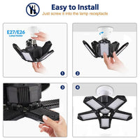 Thumbnail for 80W/100W Garage Light Deformable Foldable Garage Ceiling Lamp