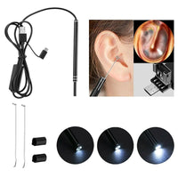 Thumbnail for HD LED Ear Endoscope Otoscope Camera Wax Pick Cleaning Tool Cleaner Removal Kit