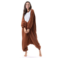 Thumbnail for Beauty Shine Unisex Adult Onesie One Piece Pajamas Cosplay Cartoon Costume Halloween Christmas Sleepwear Jumpsuit Homewear Large Coffee Reindeer