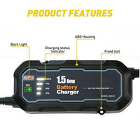 Thumbnail for 1500mAh Automatic Smart Battery Charger 12V Portable Car Auto Trickle Maintainer