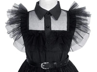 Thumbnail for Black costume girls dress for Kids Black Family Costumes Halloween costumes girls Party Dress 4-13Y Black(dress+belt+hair+socks) 12-13 years