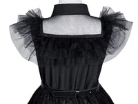 Thumbnail for Black costume girls dress for Kids Black Family Costumes Halloween costumes girls Party Dress 4-13Y Black(dress+belt+hair+socks) 12-13 years