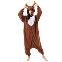 Thumbnail for Beauty Shine Unisex Adult Onesie One Piece Pajamas Cosplay Cartoon Costume Halloween Christmas Sleepwear Jumpsuit Homewear Large Coffee Reindeer