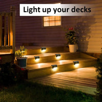 Thumbnail for 8 Pack New Solar Deck Lights Outdoor Waterproof LED Steps Lamps For Stairs Fence