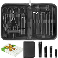 Thumbnail for Manicure Set, Professional Nail Clippers Pedicure Kit 26 Pieces Nail Care Tools for Travel & Grooming (Black) Black