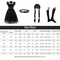 Thumbnail for Black costume girls dress for Kids Black Family Costumes Halloween costumes girls Party Dress 4-13Y Black(dress+belt+hair+socks) 12-13 years