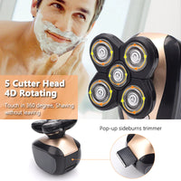 Thumbnail for 5-in-1 Rotary Electric Shaver 4D Rechargeable Bald Head Hair Beard Trimmer Razor