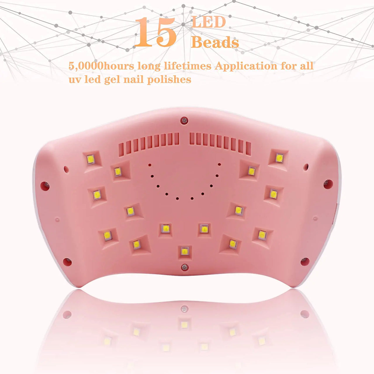 LKE UV LED Nail Lamp, Nail Dryer 72W Gel Nail Polish Curing Lamp UV Nail Lamp LED Nail Lamp for Gel Nail Polish Kit Nail Light Nail Art Accessories White (White)