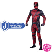 Thumbnail for MARVEL Deadpool Official Adult Deluxe Zentai Halloween Costume - Stretch Spandex with Wrist Slits Extra Small