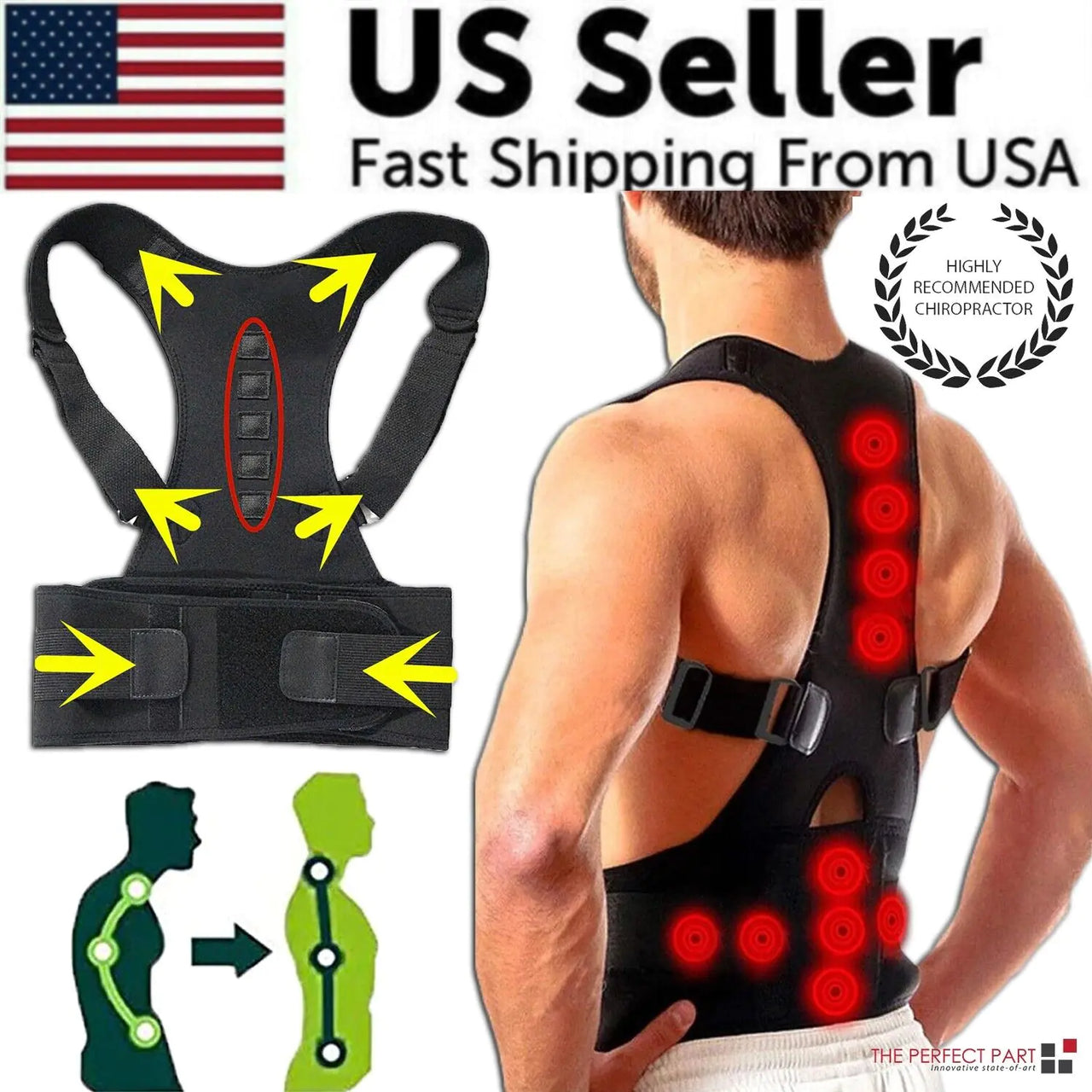 Adjustable Back and Shoulder Support Belt