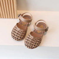 Thumbnail for Little Girl Soft Pu Leather Sliders