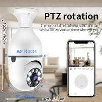 Thumbnail for 360° 1080P IP E27 Light Bulb Camera Wi-Fi IR Night Smart Home Wireless Security