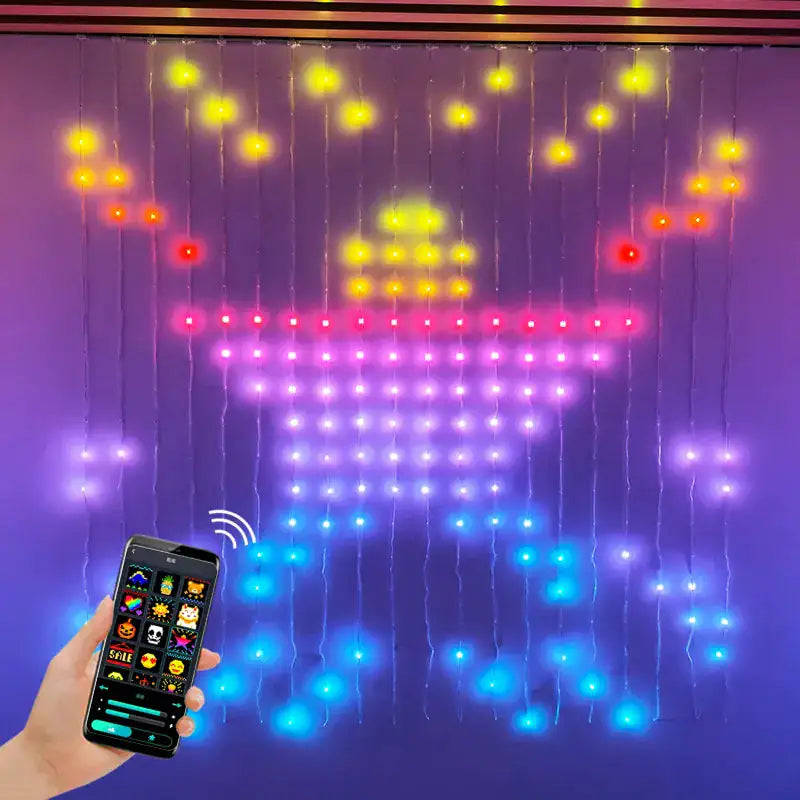 Smart LED RGB Curtain String Lights