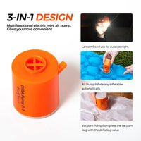 Thumbnail for GIGA Pump 2.0 Mini Air Pump For Mattress Mat Camping Outdoor Portable Electric Inflator Swimming Ring Vacuum Pump with 5 Nozzles