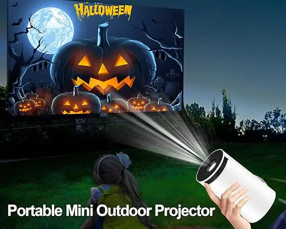 Portable Mini Projector 4K 1080P, WiFi6, BT 5.0, Android 11, Auto Horizontal Correction, 180° Rotatable, Outdoor Movie Projector