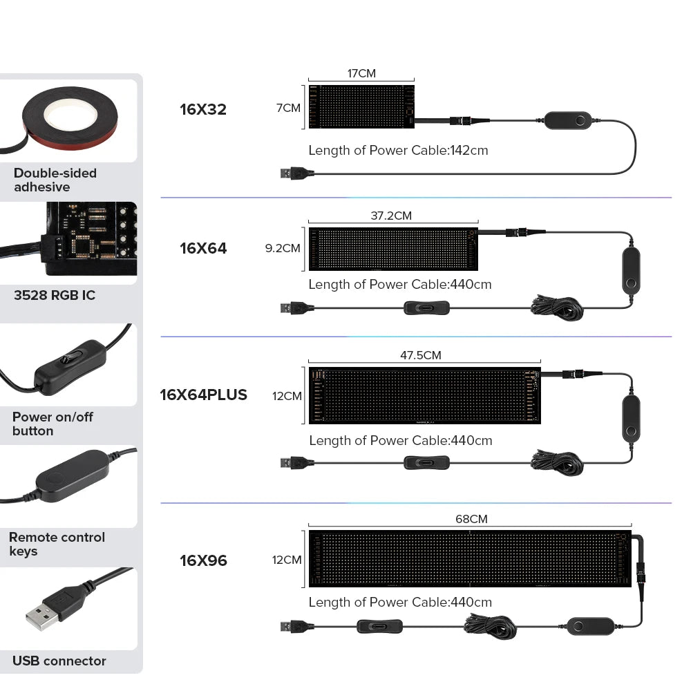 LED Matrix Pixel Panel 52.14 - 96.46