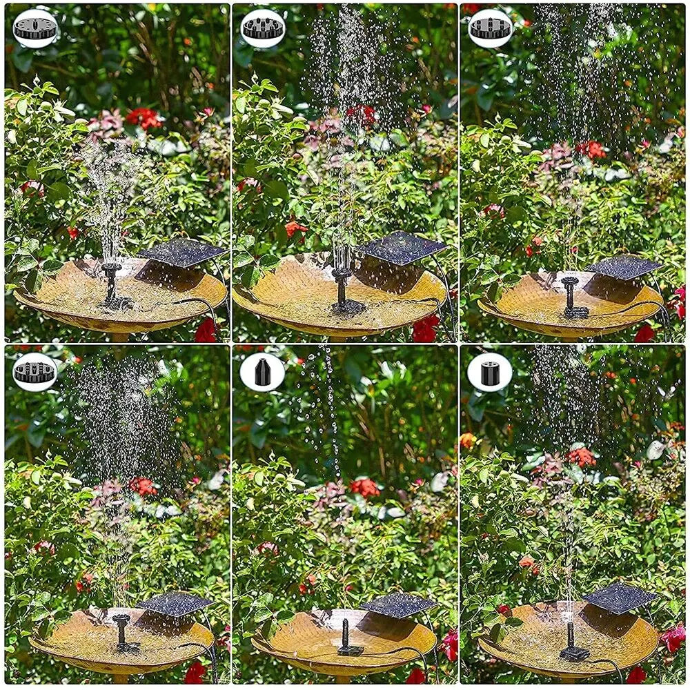 Solar Power Fountain Submersible Floating Water Pump Bird Bath Pond Garden Pool