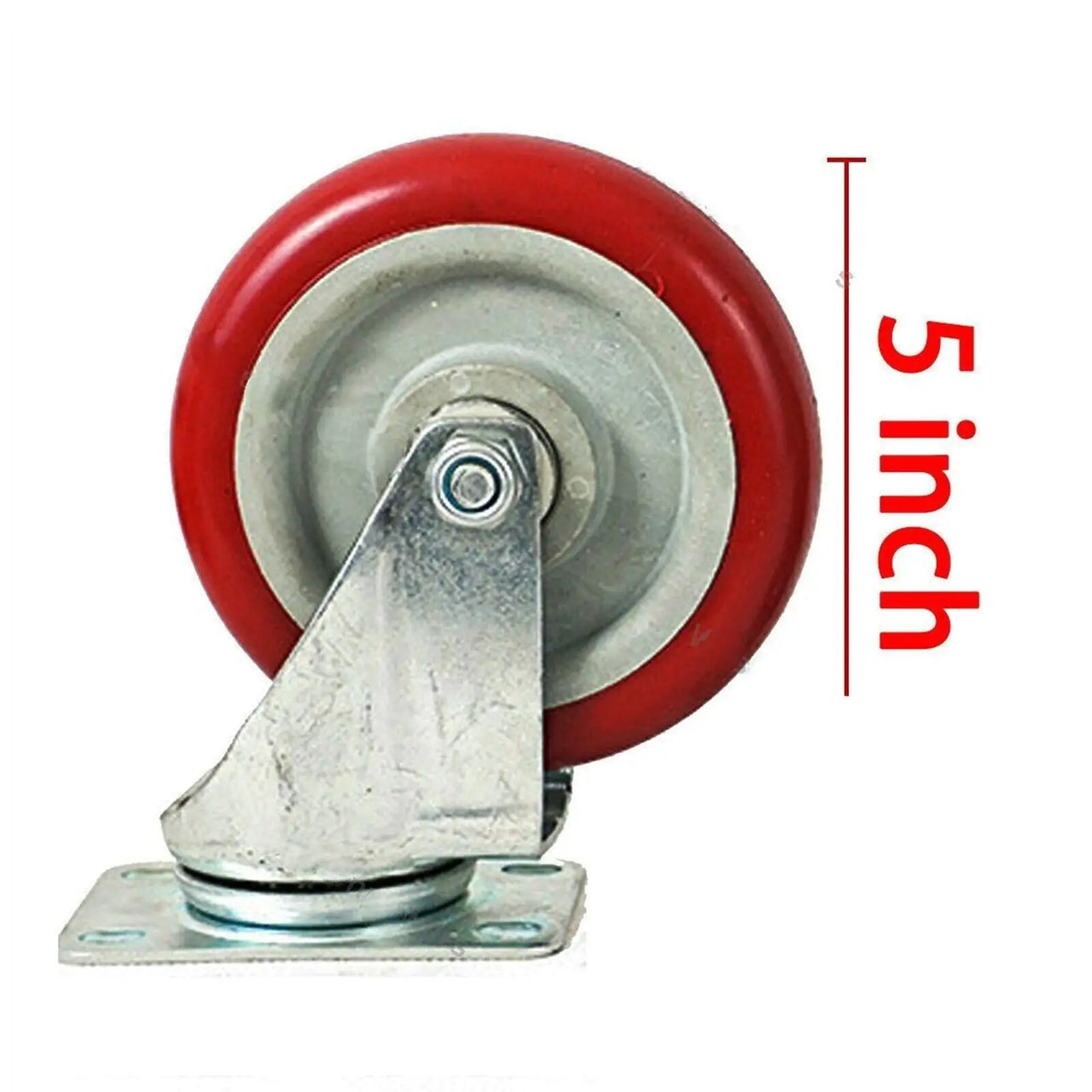 Caster Wheels Swivel Plate Polyurethane Wheels Heavy Duty Wheels 4 packs- 5 inch