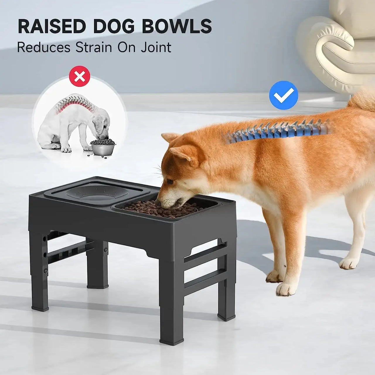 Pet Adjustable Food and Water Bowl