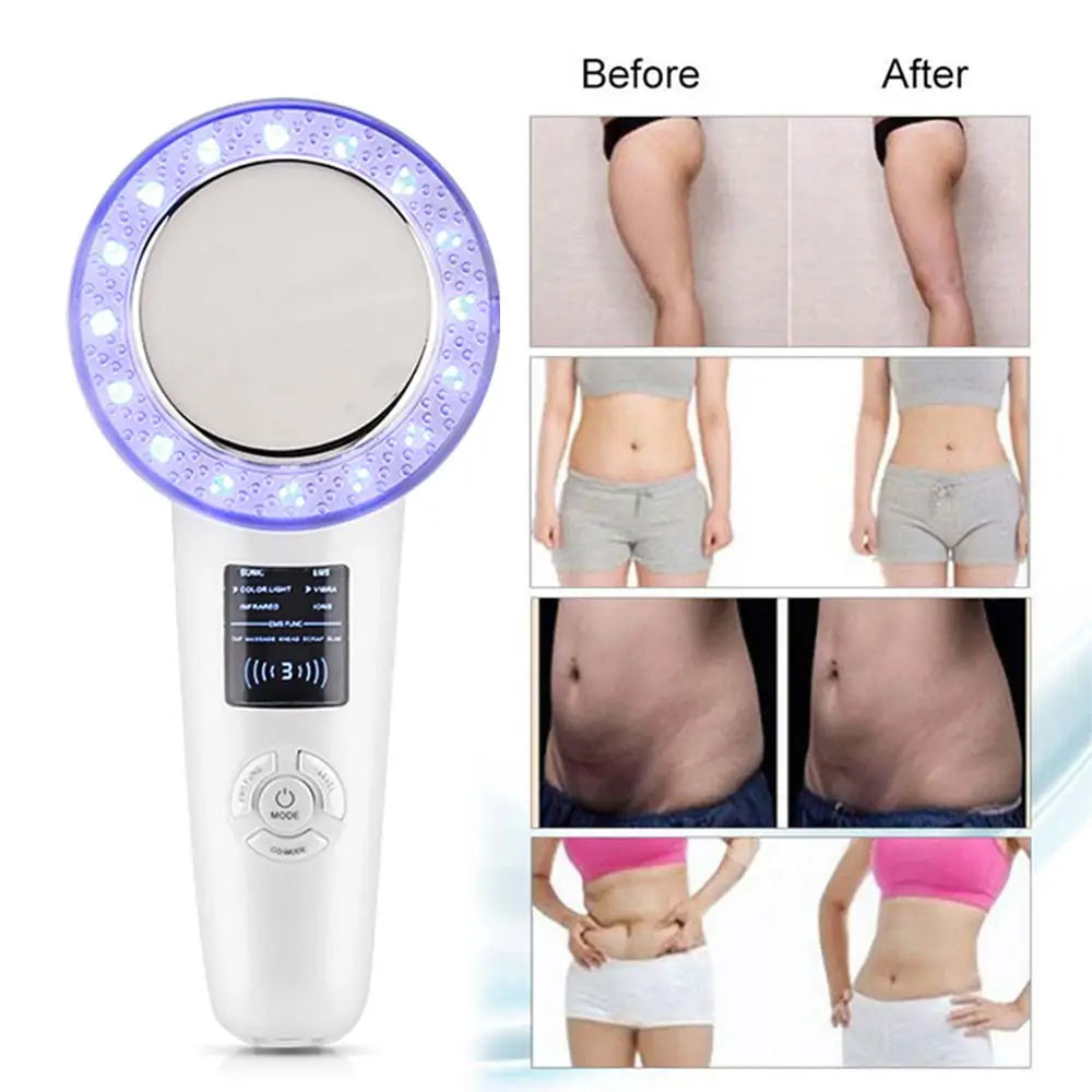 6-in-1 EMS Body Slimming Massager: RF Ultrasonic Cavitation & Anti-Cellulite Fat Burner