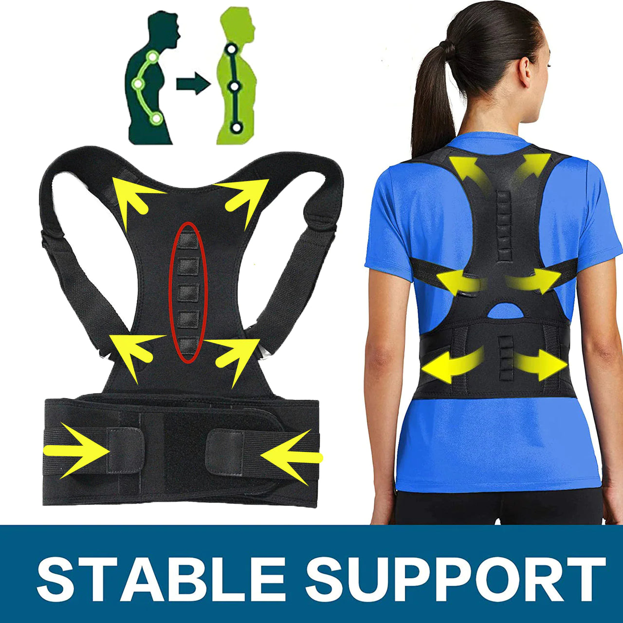 Adjustable Back and Shoulder Support Belt