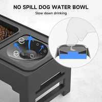 Thumbnail for Pet Adjustable Food and Water Bowl