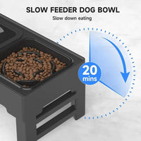 Thumbnail for Pet Adjustable Food and Water Bowl