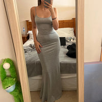 Thumbnail for Satin Slip Backless Maxi Dress