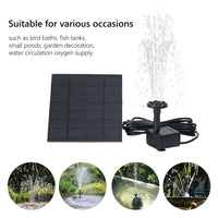 Thumbnail for Solar Power Fountain Submersible Floating Water Pump Bird Bath Pond Garden Pool