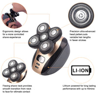 Thumbnail for 5-in-1 Rotary Electric Shaver 4D Rechargeable Bald Head Hair Beard Trimmer Razor