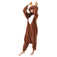 Thumbnail for Beauty Shine Unisex Adult Onesie One Piece Pajamas Cosplay Cartoon Costume Halloween Christmas Sleepwear Jumpsuit Homewear Large Coffee Reindeer