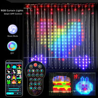 Thumbnail for Smart LED RGB Curtain String Lights