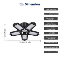 Thumbnail for 80W/100W Garage Light Deformable Foldable Garage Ceiling Lamp