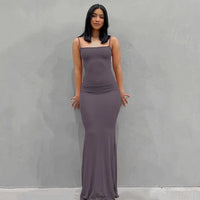 Thumbnail for Satin Slip Backless Maxi Dress