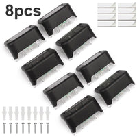 Thumbnail for 8 Pack New Solar Deck Lights Outdoor Waterproof LED Steps Lamps For Stairs Fence