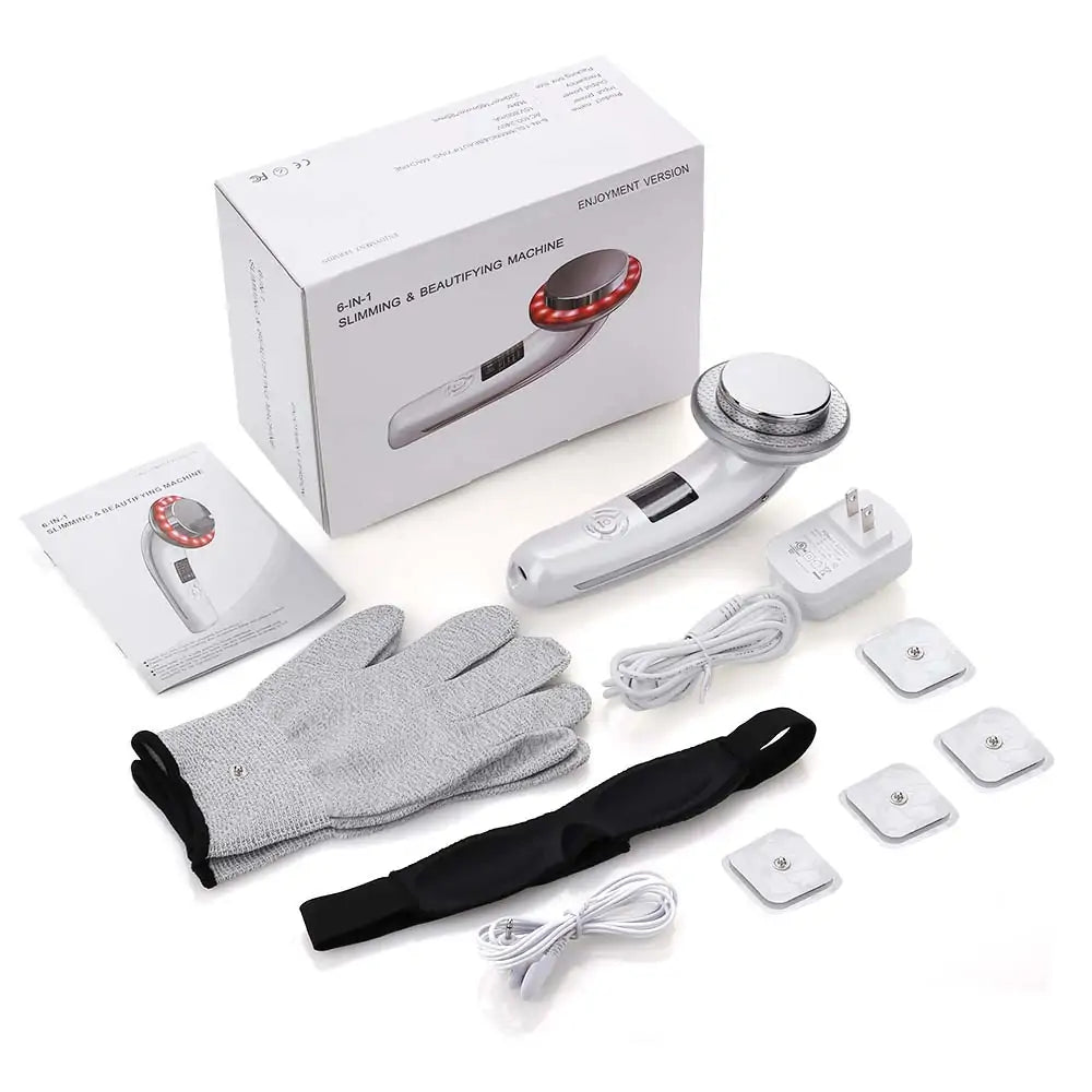 6-in-1 EMS Body Slimming Massager: RF Ultrasonic Cavitation & Anti-Cellulite Fat Burner