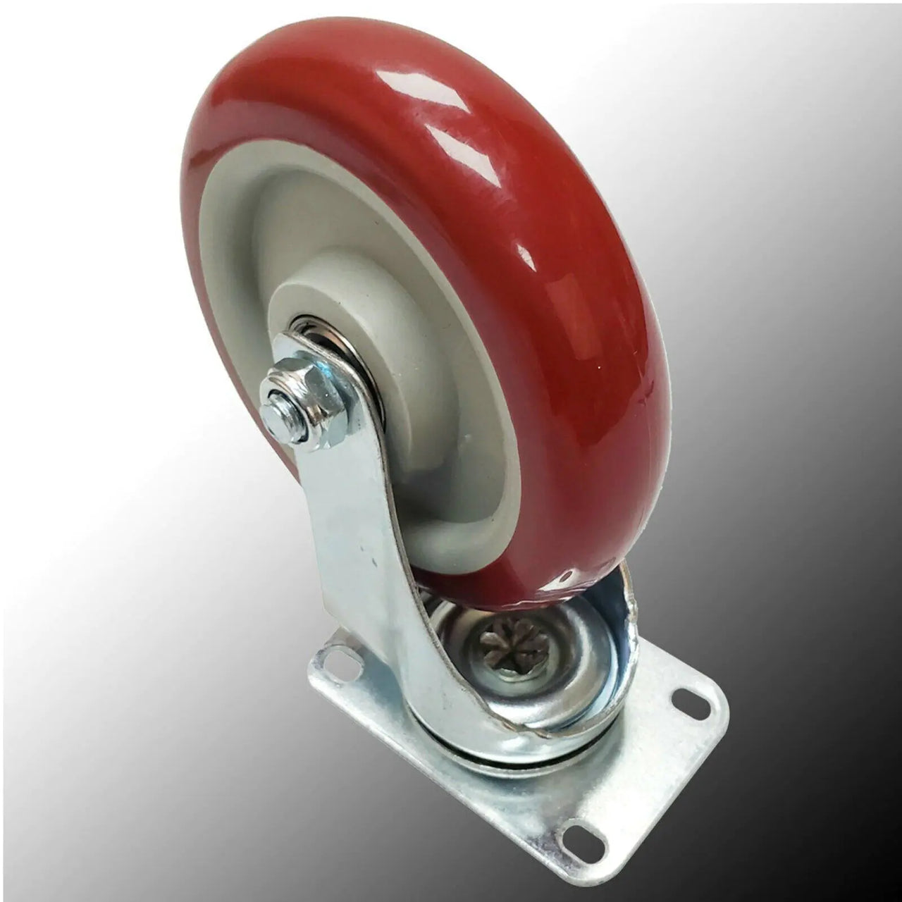 Caster Wheels Swivel Plate Polyurethane Wheels Heavy Duty Wheels 4 packs- 5 inch